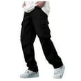 thumbnail image 1 of Men's Cargo Pants for Workwear and Daily Use - Durable Solid Leggings Style Trousers with Drawstring Elastic Waist and Convenient Pockets, 1 of 8