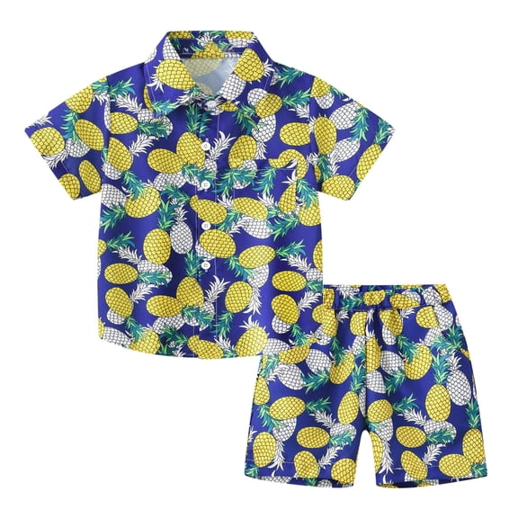 Kids Toddler Boys Shorts Set Casual Girls Short Sleeve Casual Tops Hawaii Beach Holiday Floral Shirts T Shirt Shorts Two Piece Clothes Set Summer Outfits,Size 2 Years 3 Years