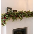 thumbnail image 4 of XEAZON Christmas Cedar Garlands, 6Ft Realistic Artificial Pine Cypress Greenery Garland with Berry and Eucalyptus Leaves Cypress Garland for Table Mantle Christmas Holiday Fireplace Winter Decoration, 4 of 7