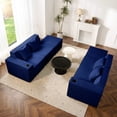 thumbnail image 5 of 133" Cloud Sectional Sofa, Blue Boneless Sofa for Living Room, 6-Seater U-Shaped Sofa, Corduroy Deep Seat with 2 Ottomans and Cup Holders, No Assembly, 5 of 14