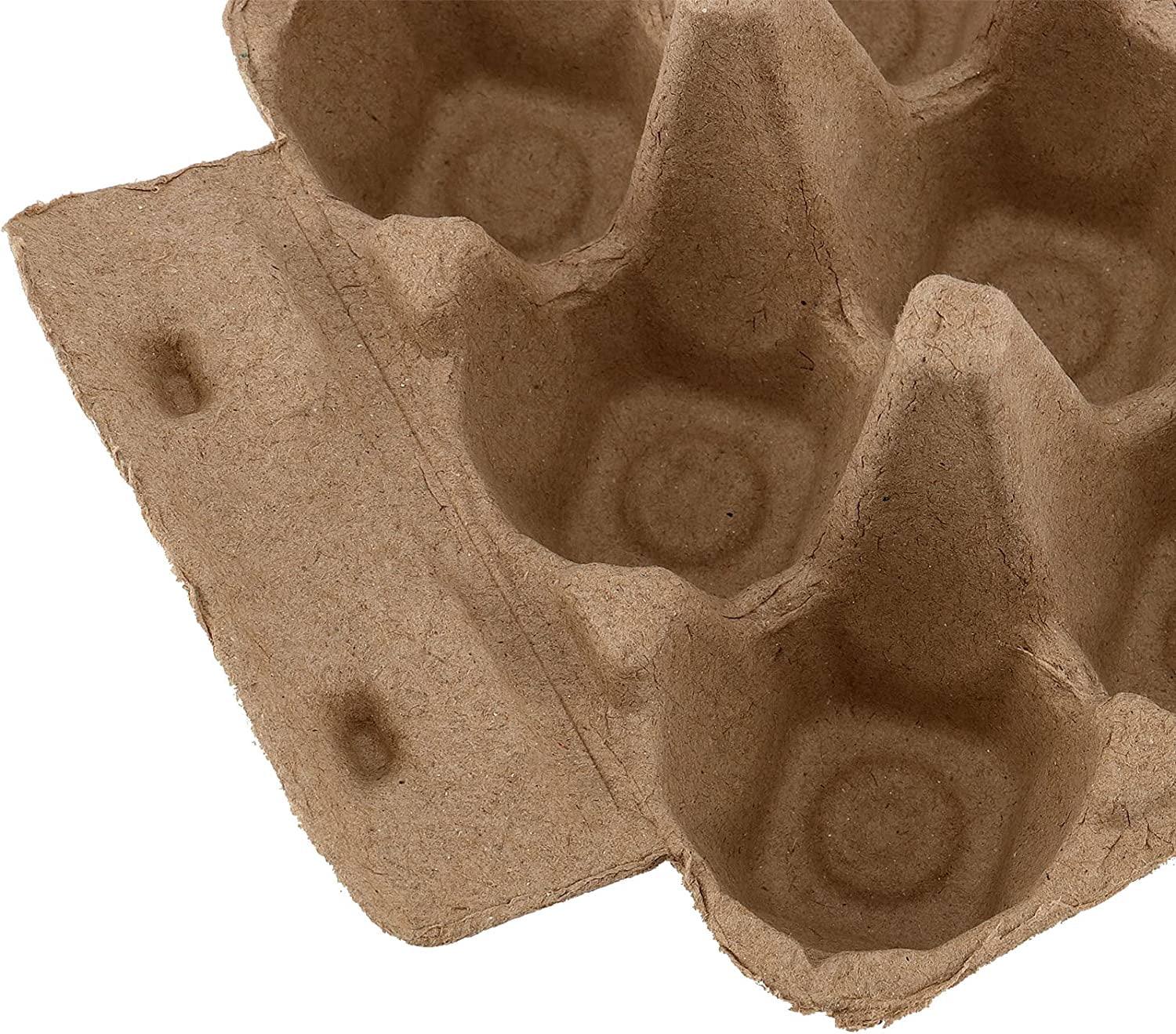 50 Pack 6 Count Paper Pulp Egg Cartons, Half Dozen Holder Cardboard Cartons Storage Containers, Cheap Bulk for Storing up to Small Medium Chicken Eggs