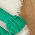 thumbnail image 5 of NOLDARES Toddler Baby Girl Clothes Infant Toddler Christmas Long Sleeve Tops Flare Pants Fall Winter Outfits Sets with Headband(T605-Light Green), 5 of 9