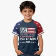 thumbnail image 2 of BOBOGOJP 250 Shirt Kids 1776 American Graphic Shirt Boys Girls Short Sleeve 4th of July Tee Top 4-13Y(Navy,8-9 Years), 2 of 3