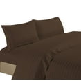 thumbnail image 1 of Hotel Luxurious 1200 Thread Count 100% Egyptain Cotton 4-Piece Deep Pocket Stripe Sheet Set (Full, Chocolate), 1 of 1