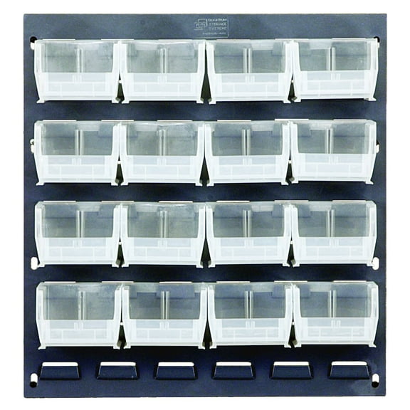 Quantum Storage QLP-1819-220-16CL 18 x 19 in. Louvered Panel with 16 Clear Bins