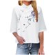 thumbnail image 1 of Mujeres Camisetas Sueltas Ajuste Más Tamaño Cuello en V Manga Corta Ropa de Cama Superior, Ligero Color Sólido Blusa Casual, Desgaste de Verano Transpirable, Tops de Túnica para las Mujeres Sueltas Aj, 1 of 5