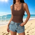 thumbnail image 6 of PBFRDSJ Women's Studded Ribbed Tank Top Y2k Punk Grunge Square Neck Vest Sleeveless Slim Crop Tops for Going Out Casual, 6 of 9