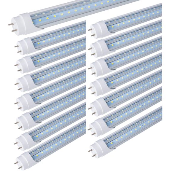 signmark 15 Pack T8 V Shaped 6FT 40W LED Tube Light Bulb,G13 Base,Dual-end Power 6000K Daylight White,Ballast Bypass,6 Foot Garage Warehouse Shop Lights,Replacement for T10 T12 Flourescent Tubes