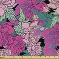 thumbnail image 1 of Spring Fabric by the Yard Upholstery, Spring Tones Inspired Retro Theme Close-up Design Peony Flowers Sketch Art Print, Decorative Fabric for DIY and Home Accents, Multicolor by Ambesonne, 1 of 5