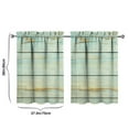 thumbnail image 4 of Vintage Vintage Teal Wood Grain Tier Cafe Curtains for Bathroom Living RV Rod Pocket Window Drapes 36 Inch 2 Panels Set 28"x36" 2 Panels Window Treatment Tiers, 4 of 4