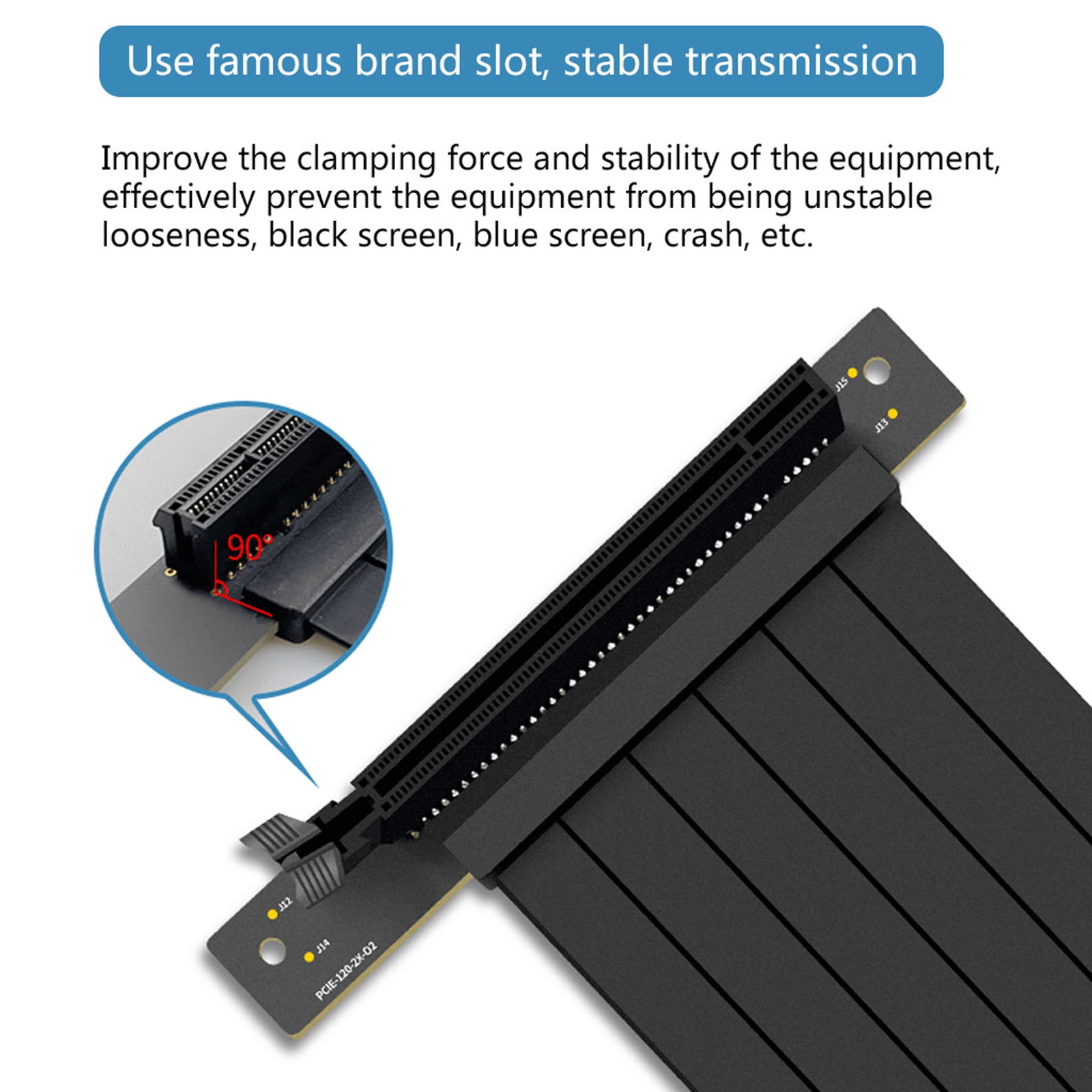 PCI-E 16x Graphics Card Extension Cable PCIE x16 for GPU Computer Chassis High-Speed Soft Flexible Cable