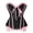 Pink, variant on Corset Tops for Women Retro Lace Ruffle Trim Bustier Gothic Waist Cincher Corset Top Halloween Party Costume
