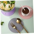 thumbnail image 2 of 4pcs Silicone Honeycomb Mat Round Placemats Coffee Coasters Silicone Trivets Non-Slip Hot Pads Tableware Protector Hot Pot Placemat Reusable Pot Holder Tabletop Pot Holder Nordic, 2 of 5