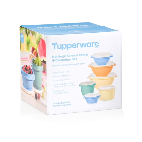 Tupperware Heritage Serve & Store Food Storage Containers with Lids (6 Count)