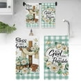 thumbnail image 2 of CMrtew Stripe Rabbit Bunny Eggs Easter Kitchen Towels Dish Towels, 16x24 Inch Spring Decoration Hand Towels Set of 2, 2 of 6
