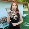 thumbnail image 6 of GIXUSIL Lace Handheld Chinese Plastic Folding Fan Silk Folding Fan Hanfu Plastic Fan for Women Wedding Decoration Dancing Party, Black, 6 of 7