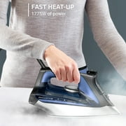 Rowenta Ultimate+ Steam Iron for Clothes, Powerful 1775W, Vertical Steam, Auto-Off, Black & Blue, DW8350U1