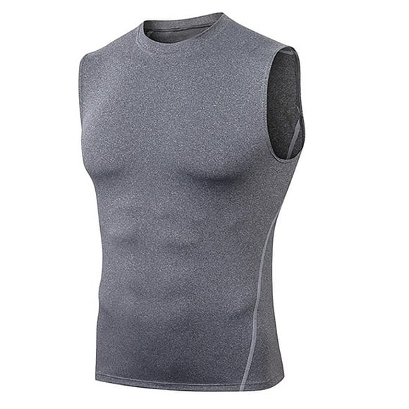Mlzmgr Compression Mens Tank Tops Crew Neck Sleeveless Stretchy Tops Workout Gym Summer Trendy Tanks for Men