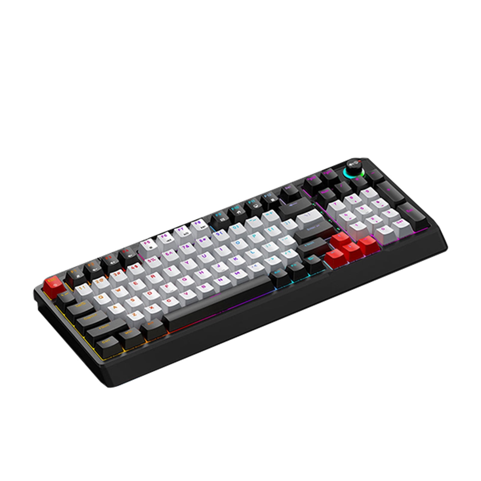 LED T50 RGB Mechanical Keyboard Hot Swappable Blue Switch Dynamic Lighting Ergonomic Design for PC Gaming Typing Work