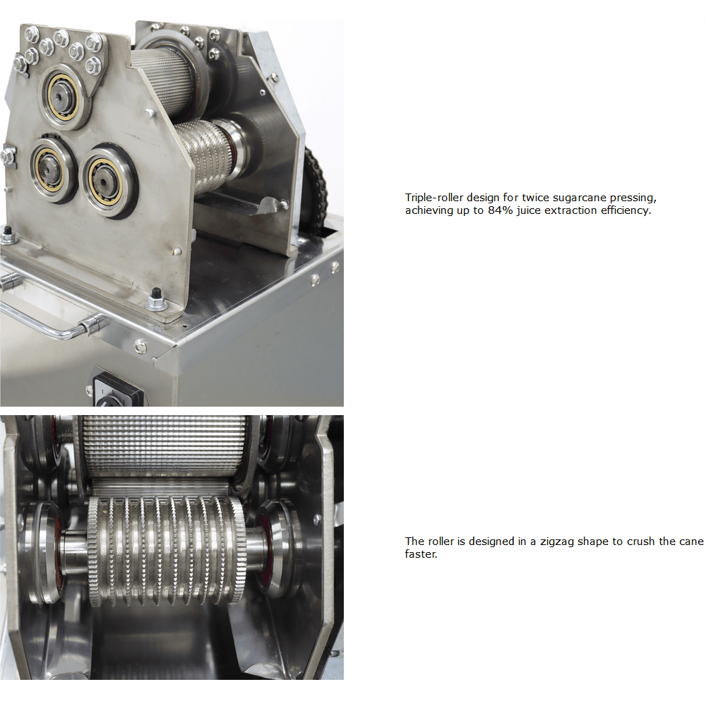Sugarcane Ginger Press Juicer Machine Stainless Steel Crushing Roller High Juicing Rate 110V 800W