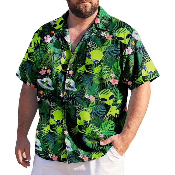 Big and Tall Hawaiian Shirts for Men Short Sleeve Plus Size 4XL 5XL 6XL, Relaxed Fit Vacation Beach Wear
