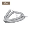 thumbnail image 3 of Unique Bargains Telephone Handset Cord, 4P4C 9.84 Feet Coiled Landline Phone Handset Cable for Home or Office Grey 4 Pack, 3 of 5