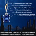 thumbnail image 2 of Gem Stone King 925 Silver and 10K Yellow Gold Blue Created Sapphire and White Moissanite Pendant Necklace for Women | 8.73 Cttw | Gemstone September Birthstone | Cushion 12MM | With 18 inch Chain, 2 of 7