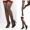 thumbnail image 2 of ZPAQI Ladies Over Knee Sheer Stockings Black Nylon Silk Socks for Dresses and Shorts, 2 of 21