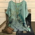 thumbnail image 2 of Womens T Shirts Summer Short Sleeve Crew Neck Floral Printed Loose Top T Shirts Casual Tunic Tee Blouse Basic Shirts, 2 of 4