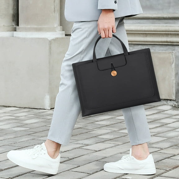 COM1950s Waterproof Laptop Bag for 15.6 Inch Laptops,Large Capacity Handbag with Three Floors Space and Elastic Bands,Portable Computer Case for Travel and Daily Use