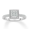 1/4 CT. T.W. Princess-Cut Quad Diamond Art Deco-Inspired Promise Ring in Sterling Silver