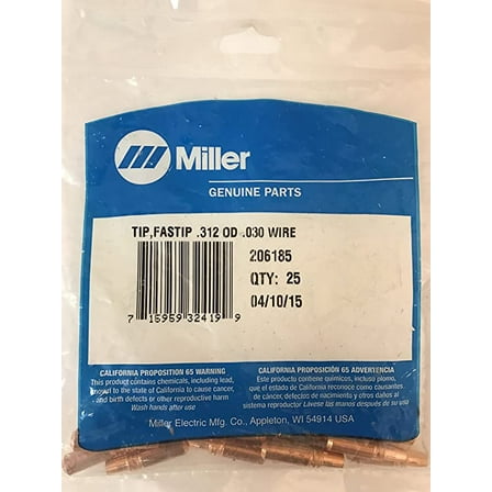 Miller 206185 Tip, Fastip .312 OD .030 Wire, Pack of (25)