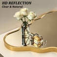 thumbnail image 6 of Irregular Wall Mirror, Abstract Wavy Decorative Mirror for Bathroom Aviation Aluminum Frame, 40"x24" Single Gold, 6 of 8