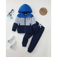 thumbnail image 2 of 7Y Big Boys Clothes 8Y Boys 2PCS Hoodie Outfits Set Color-Blocked Big Boys Long Sleeve Top Pants Set Blue, 2 of 8