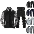 thumbnail image 6 of CONZONE Mens Sweatsuit 2 Peice Set Casual Track Suit for Men Camouflage Long Sleeve Zip Jacket Pants Cozy Fall Winter Athletic Jogging Outfits, 6 of 6