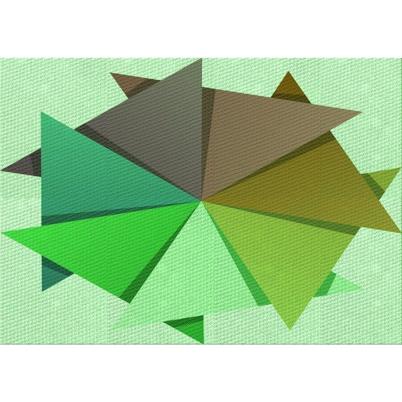 Ahgly Company Machine Washable Indoor Rectangle Transitional Green Onion Green Area Rugs, 2' x 4'