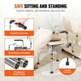 thumbnail image 3 of KFFKFF Toilet Chair, Portable Lavatory with Cushioned Seating, Foldable Arms, 7-Stage Height Modification, 5.8L Detachable Pail, Simple Assembly, 350LBS Weight Limit, for Elderly and Adult Users, 3 of 9