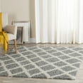 thumbnail image 4 of SAFAVIEH Dallas Jerrie Geometric Shag Area Rug, Ivory/Grey, 6' x 6' Square, 4 of 7