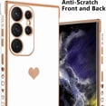 thumbnail image 6 of Dteck for Samsung Galaxy S23 Ultra 6.8 inch Case, Love Heart Plating Girly Women Cute Luxury Lens Protection Soft TPU Bumper with 4 Corners Shockproof Protection Cover Case, White, 6 of 7