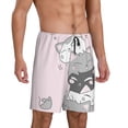thumbnail image 2 of Pofeuu cat Print Men's Soft Woven Elastic Waistband Sleep Pajama Short-Medium, 2 of 6