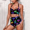 thumbnail image 2 of Conjunto de bikini Yewattles, traje de baño halter de cintura alta para mujer, 2 of 7