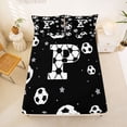 thumbnail image 5 of Erosebridal Boys Personalized Gifts Full Size Sheets,Alphabet P Kids Bed Sheets For Football Sport Games Lover 4 Pieces, 5 of 6