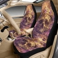 thumbnail image 3 of Xixirimido Car Seat Covers Front Seats Leather Universal Fit for Cars, Vans, Trucks, SUV, Set of 5 Car Seat Protector with Seatbelt Covers & Center Console Cover, Skull with Crown, 3 of 8