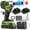 Green wrench + 2 batteries + plastic box, variant on DGB Cordless Brushless Impact Wrench, High Torque Power Tool for Automotive Tire Repairs and Fastening