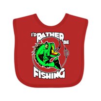 Inktastic I'd Rather Be Fishing Boys or Girls Baby Bib