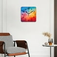 thumbnail image 2 of Square Wall Clock,Vibrant And Colorful BackgSquare Made Of Triangles,Silent Non-Ticking Wall Clock Decor for Home Office Kitchen Living Room Bedroom(12inch), 2 of 4