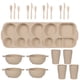 thumbnail image 1 of Nvzi 24Pcs Wheat Straw Dinnerware Cutlery Sets, Divided Plates Unbreakable Bowl Microwave Dishwasher Safe Tableware Cutlery -Beige, 1 of 4