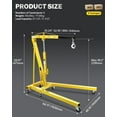 thumbnail image 3 of Towallmark 2-Ton Folding Engine Hoist Cherry Picker, 4400 LBS Engine Lift - Hydraulic Shop Crane w/ 6 Locking Wheels & 4 Boom Positions, Engine Crane for Workshop Warehouse Garage, 3 of 6