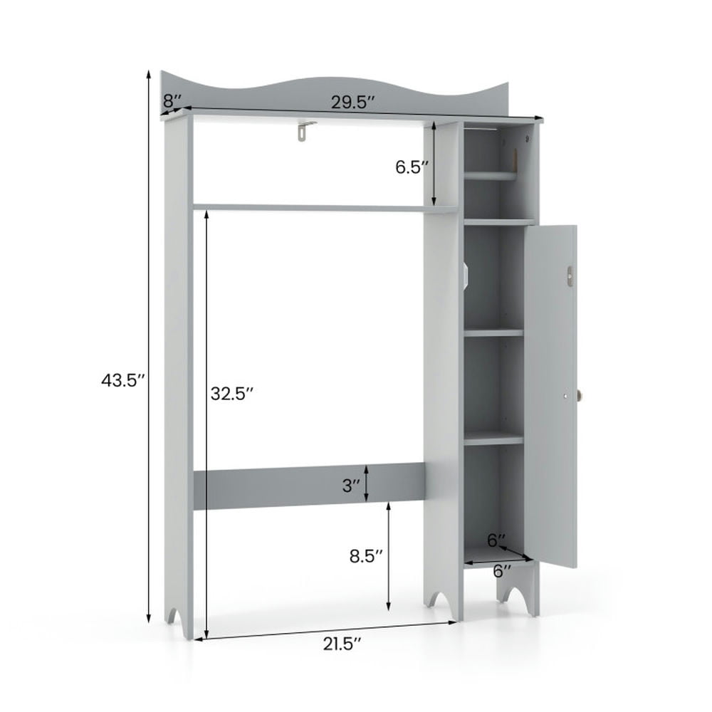 Finihen Toilet Storage Cabinet, Bathroom Cabinet Organizer, Over the Toilet Storage Cabinet with Toilet Paper Holder, for Bathroom, Gray