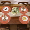 thumbnail image 2 of Mrehloy Natural Braided Placemats Set of 6, 15inch (15") Round Cotton Woven Dining Table Mats Heat-Resistant and Washable Orange, 2 of 8